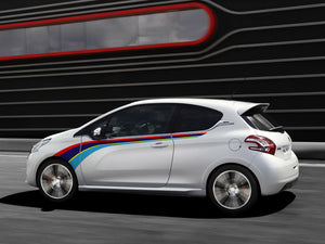 Peugeot 208 GTi Rally side stripe graphics decals