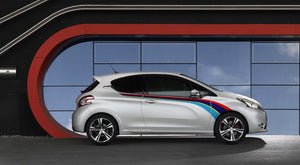 Peugeot 208 GTi Rally side stripe graphics decals