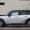 Mini Cooper F56 4 Doors 2014-2016 checkered flag side stripes graphics decals